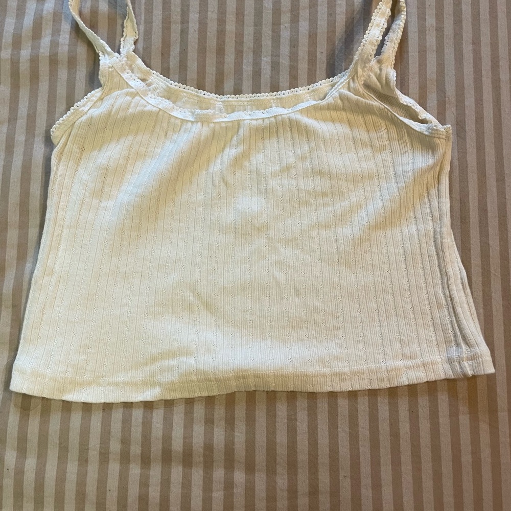 Brandy Melville White/ cream Ribbed Camisole